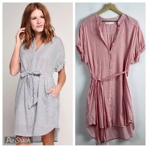 XIRENA Campbell Cotton Stripe Shirt Dress Size XS